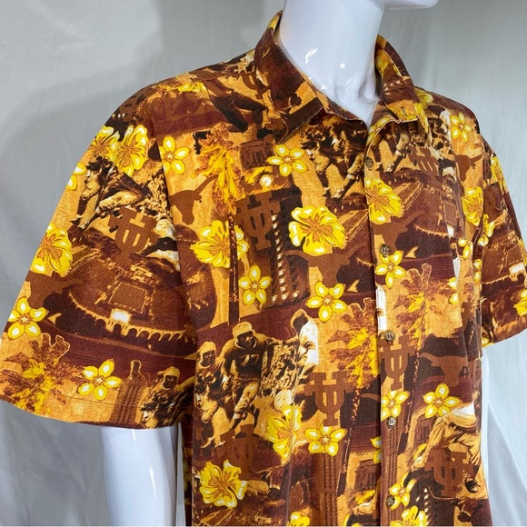 Social Awearness Men’s UT Austin Football Burnt Orange Vacation Hawaiian Shirt - Picture 3 of 6